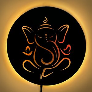 Ganesh Ji Neon LED Wall Décor Light | Spiritual Ambiance for Home & Office