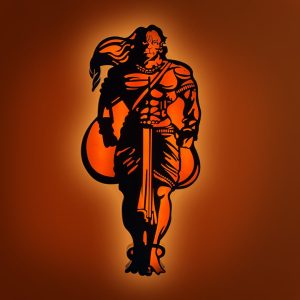 Hanuman Ji LED MDF Wall Decor Light: Divine Illumination for Living Room / Office / Bedroom Wall