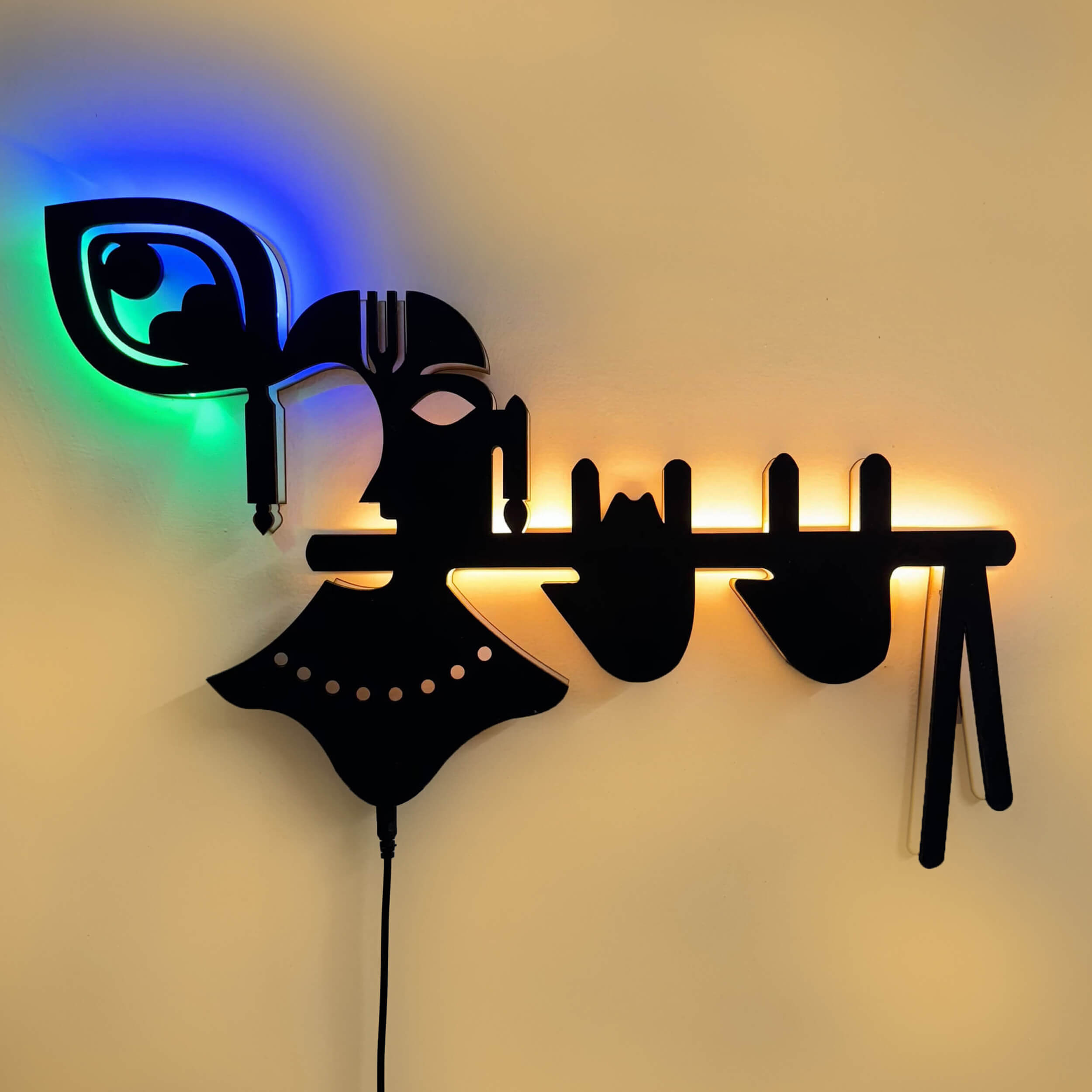 Lord Kanha Ji Modern LED Neon Wall Décor Light for Mandir and Gift items Lord Kanha Ji Modern LED Neon Wall Décor Light for Mandir and Gift items