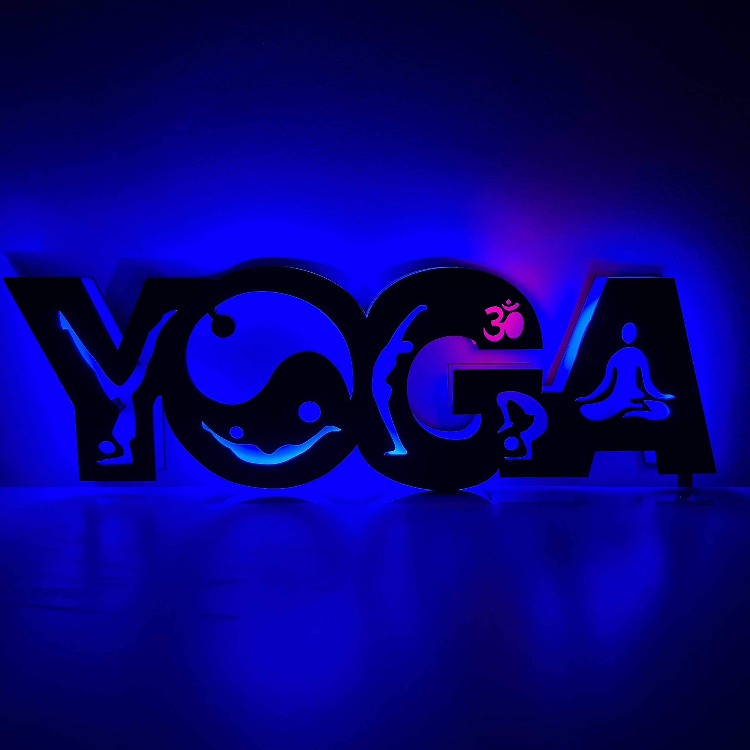 Meditation Yoga Glow in Dark Under UV Neon LED Wall Decor Light Meditation Yoga Glow in Dark Under UV Neon LED Wall Decor Light